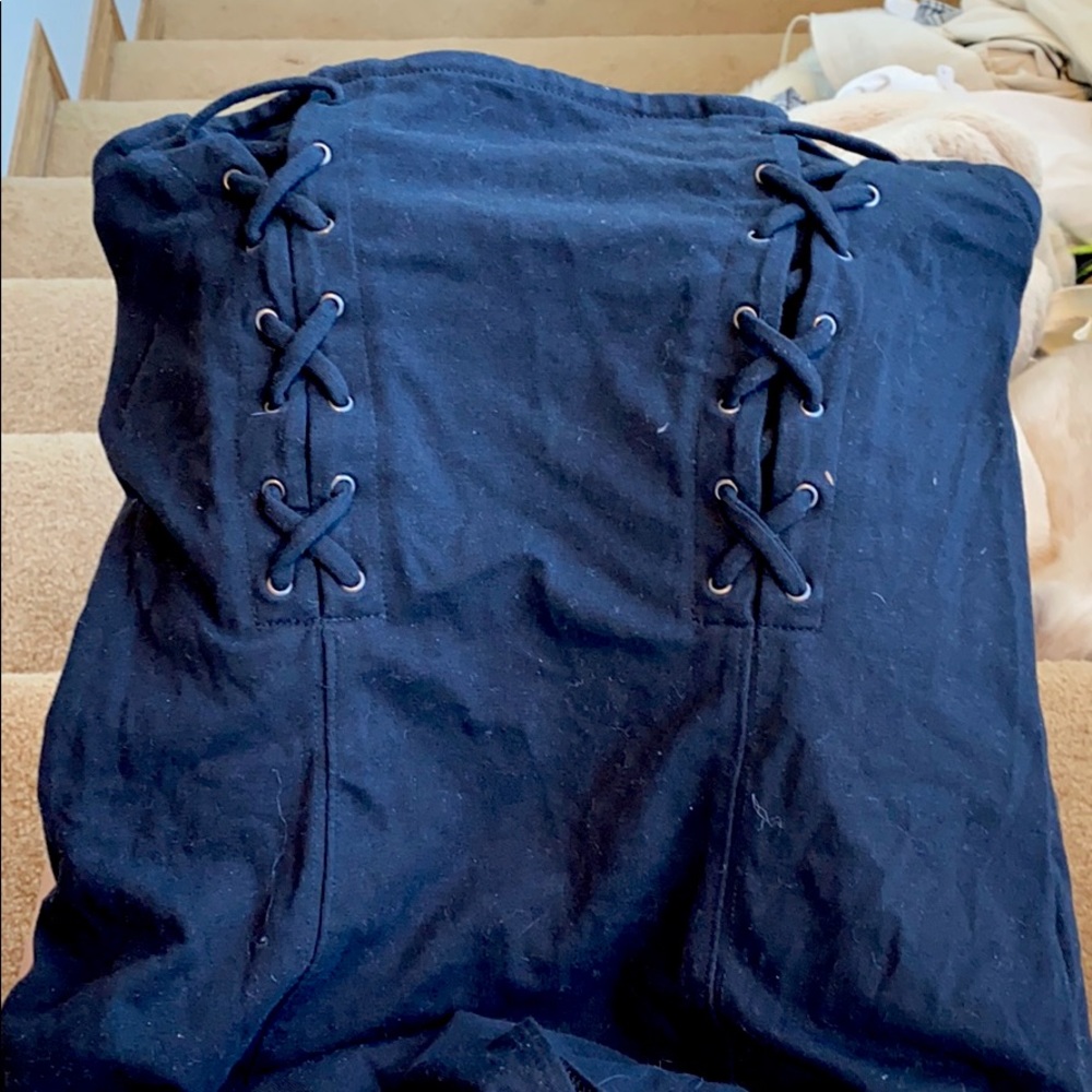 Black express tube top bodysuit